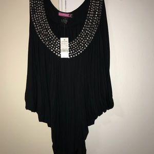 2 for $10 Long black open sleeve blouse